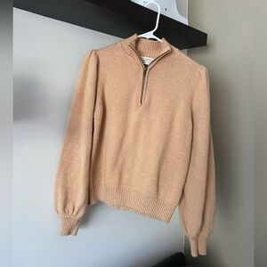 Universal Thread Tan Quarter-Zip Sweater Size Small